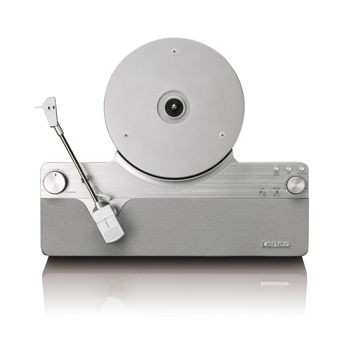 Lenco LSA-071SI - Tocadiscos Vertical Totalmente automático con Altavoces incorporados y Bluetooth® - Plata