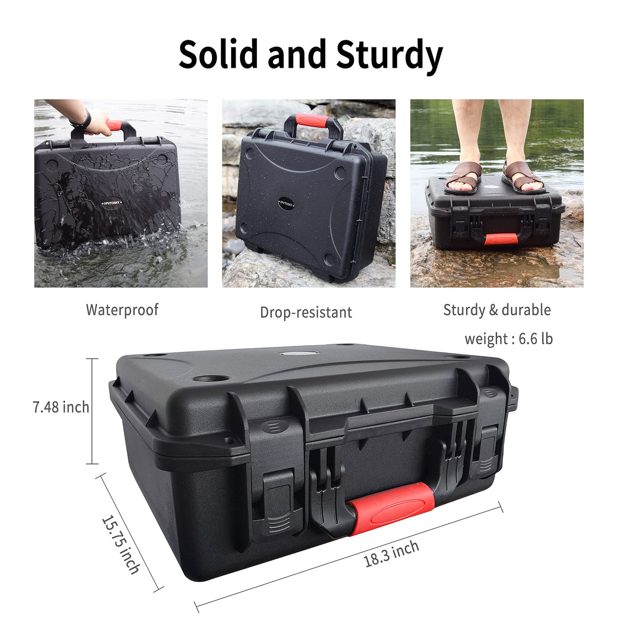 FPVtosky Maleta Profesional para dji FPV - Estuche de Transporte para dji FPV Fly More Combo - Capacidad para 5 Baterías, 2 Juegos de Hélices [Drones y Accesorios No Incluidos]
