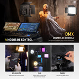 NEEWER 150W Bicolor LED Panel Luz Video Kit, 1440 Leds 49500Lux@0.5m 2500K-8500K CRI96+/TLCI97+ 0-100% Atenuación App/2.4G/Panel/Control DMX para Pro Estudio Foto Grabación Iluminación, AP150B