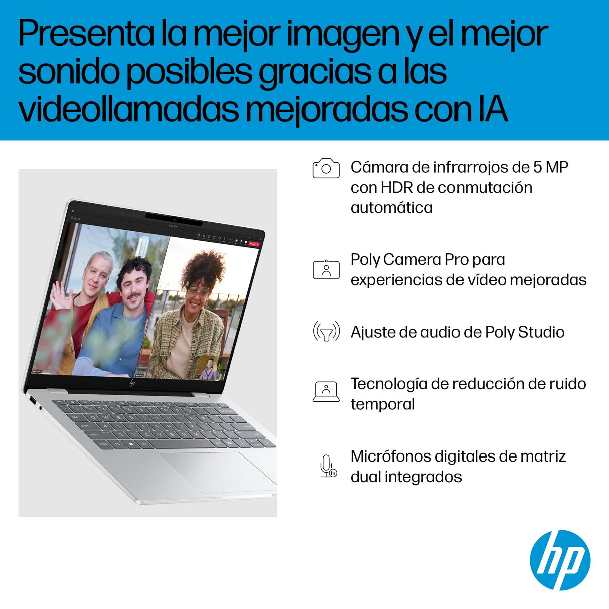 HP OmniBook 7 AI 14" OLED 2K, Ordenador Portátil Intel Core Ultra 7-255H, 32GB RAM, 1TB SSD, Gráficos Intel, Windows 11 Home, Wi-Fi 7, Gris - Teclado QWERTY Español