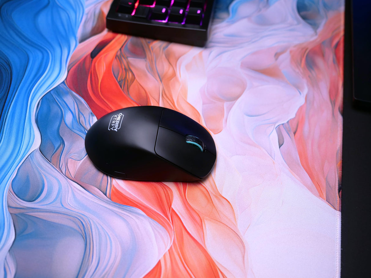 CHERRY XTRFY M64 WIRELESS, Ratón Inalámbrico Ultraligero de Gaming, 2.4 GHz RF, Optimizado para eSports, Forma Ergonómica con Parte Frontal Extra Baja, Negro