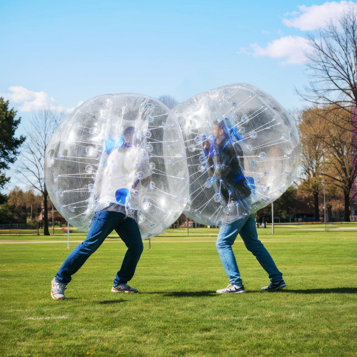 VEVOR Bola de Choque Inflable Bola de Choque de Parachoques 1 Pieza 1,2m x 1,03m Bola de colisión Humana Bola de Rebote de Burbujas Cuerpo de PVC Bola de Parachoques Inflable de Puntos Transparentes