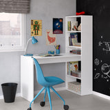 Habitdesign Mesa de Ordenador, Escritorio con Estanteria Reversible, Blanco Artik, Modelo Duplo, Medidas: 120 cm (Ancho) x 53 cm (Fondo) x 144 cm (Alto)