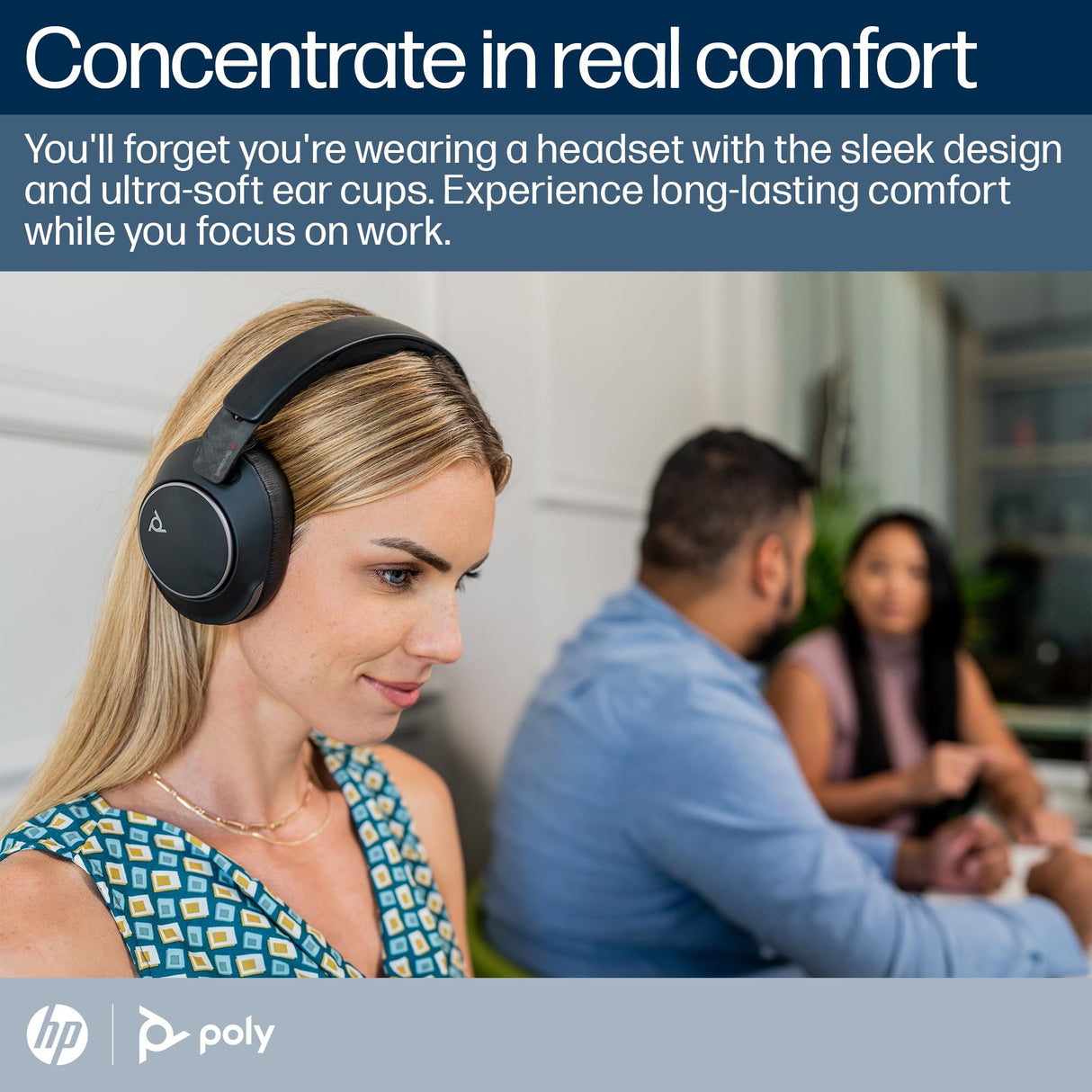 Auricular Bluetooth Poly Voyager Surround 80 UC (Plantronics) – Micrófonos con cancelación de ruido para llamadas nítidas – ANC adaptable–Compatible con iPhone, Android, PC/Mac, Zoom, Microsoft Teams