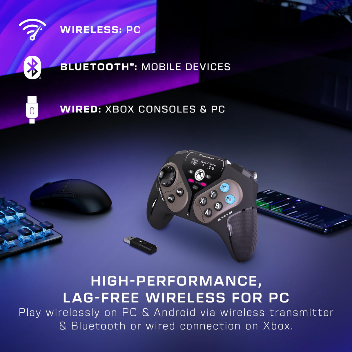 Turtle Beach Stealth Pivot Mando de juego inteligente inalámbrico para Windows 10/11