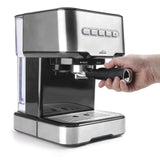 Lacor 69256 - Cafetera espresso con 2 salidas de café y función de calentar/espumar la leche, apta para café molido y cápsulas ESE, 21x26'5x30 cm