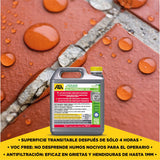 FILA Surface Care Solutions, SALVATERRAZZA® ECO, Protector impermeabilizante transparente con base agua para pavimentos, efecto consolidante antifiltraciones en grietas de hasta 1 mm. Env.5L