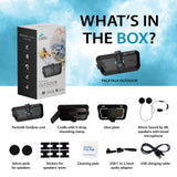 Sistema de comunicación para Casco PACKTALK Outdoor, Ideal para esquí, Snowboard y Ciclismo (Negro, Paquete de Cuatro)