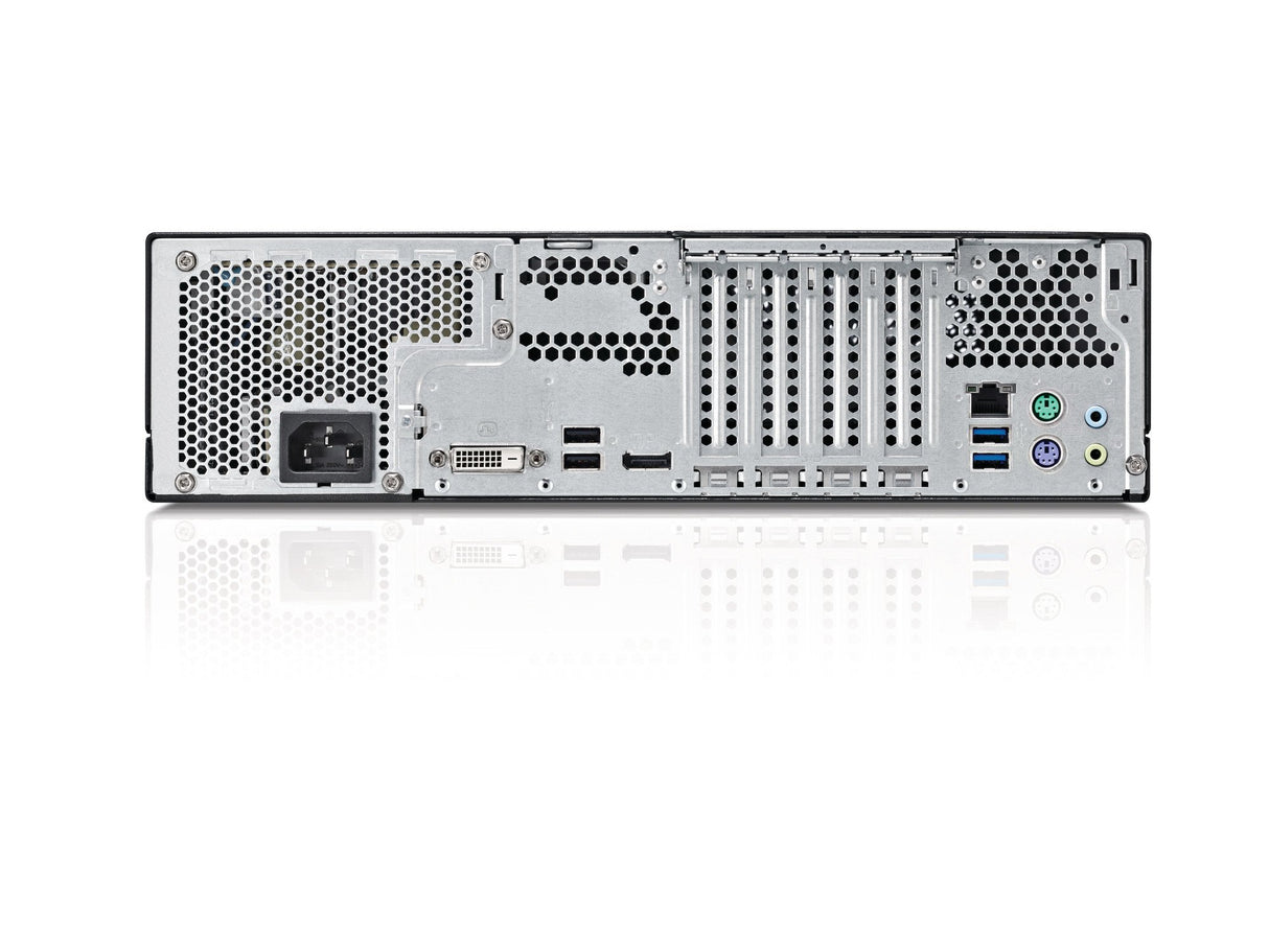 Fujitsu D556/2 - Ordenador de sobremesa (i3-7100 3M, 3.90GHz, RAM de 4GB DDR4-2400, 500GB SATA HDD 7200 RPM, Windows 10 Pro) Color Negro y Rojo