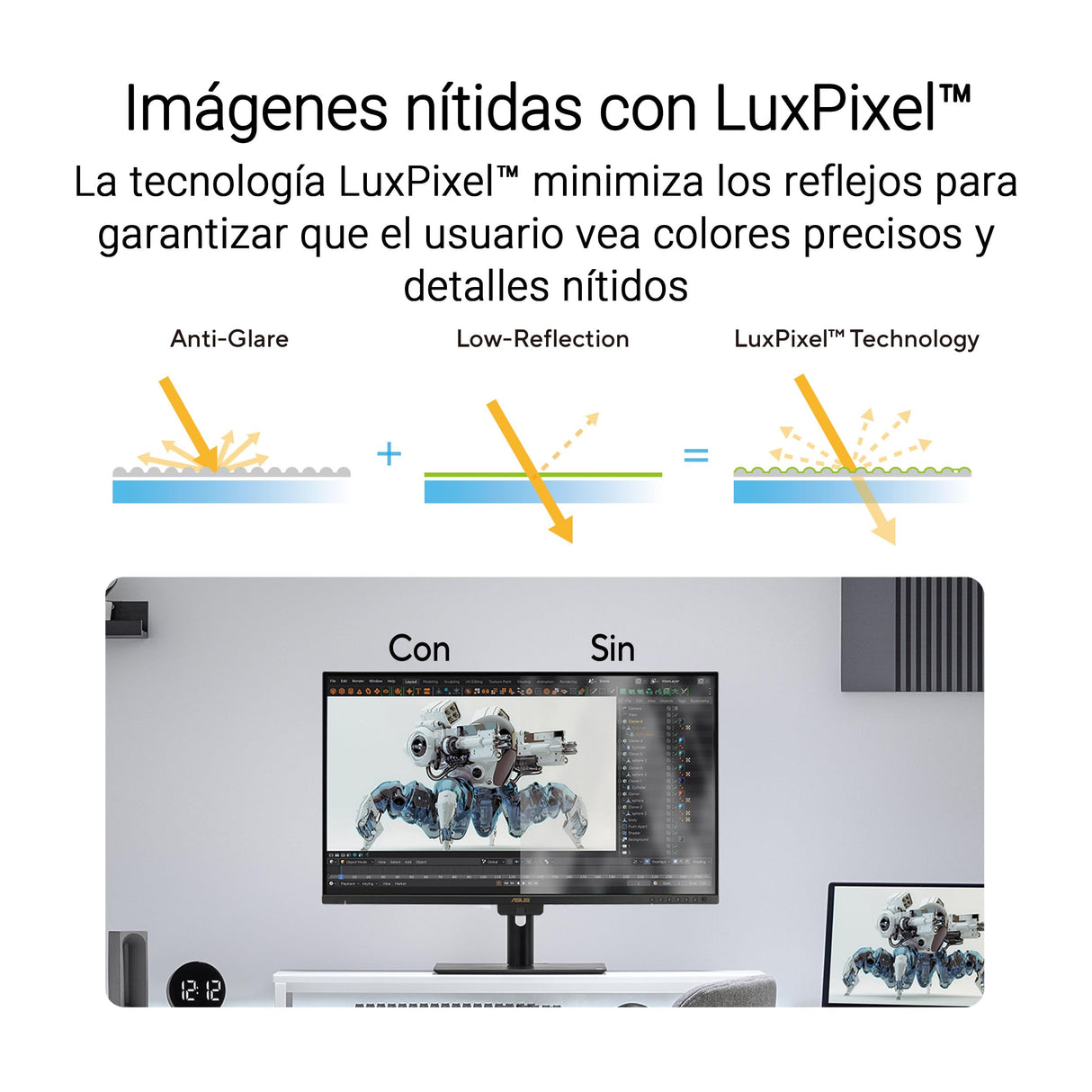 ASUS ProArt Display PA32UCE - Monitor Profesional de 32", 4K (3840 x 2160), IPS, 600 nits, 98% DCI-P3, colorímetro motorizado, calibración automática, HDR-10, KVM, LuxPixel, USB-C, diseño sostenible