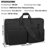 VEVOR Bolsa Acolchada para Mezclador de DJ, Tela Oxford 1200D, Bolsa de Transporte para Equipo de DJ con Bolsillo de Almacenamiento, Correa de Hombro Extraíble, 830 x 220 x 520 mm de Dimensiones