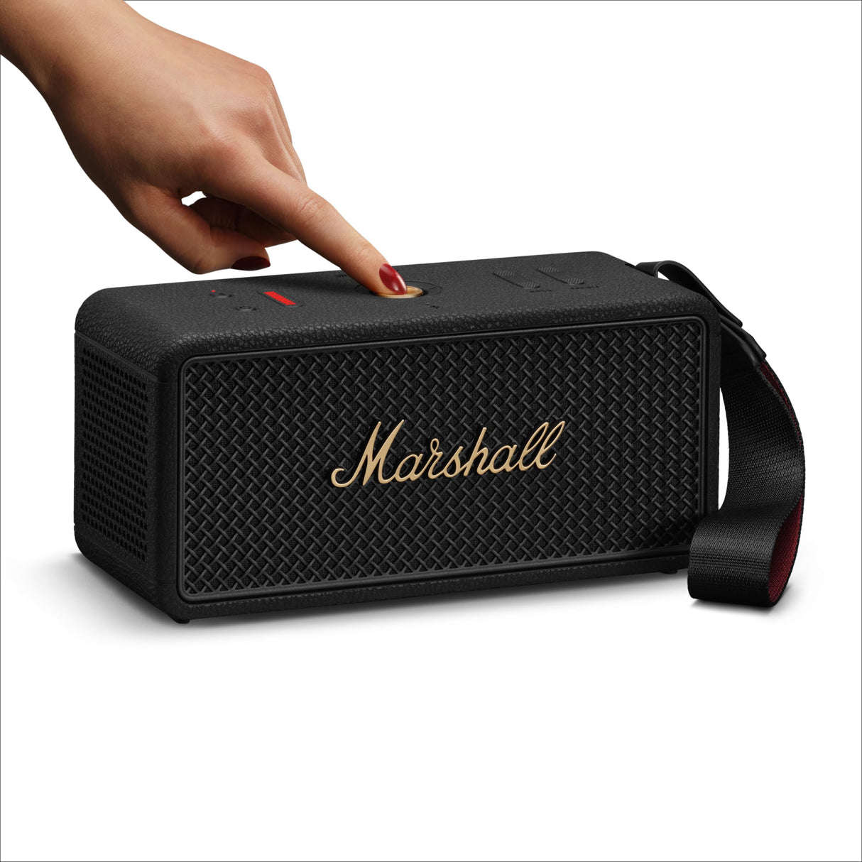 Marshall Middleton II Altavoz Bluetooth portátil con más de 30 Horas de reproducción y Resistencia al Agua IP67 - Negro y latón