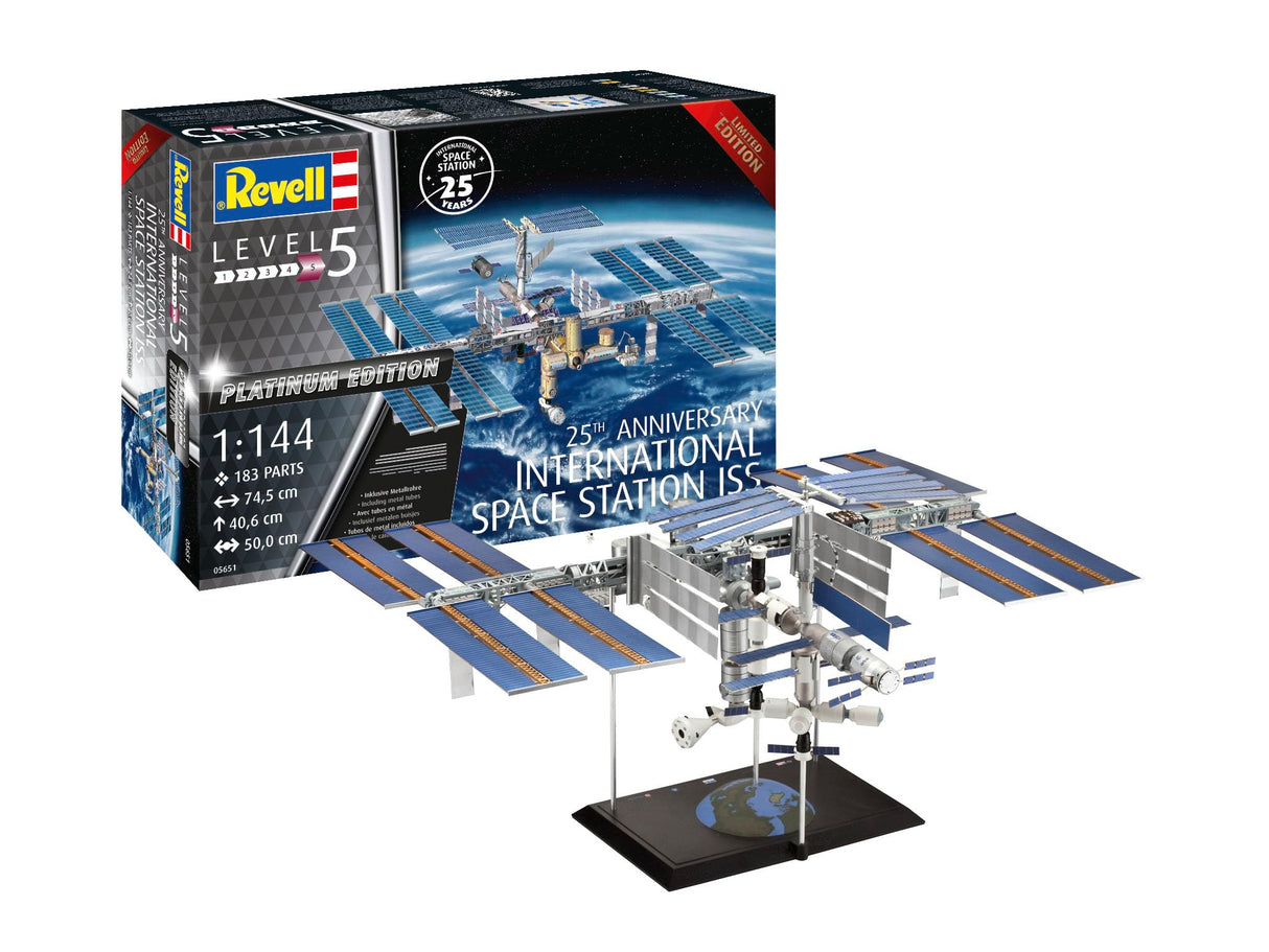 Revell Maqueta de construcción I Set de Regalo 25th Anniversary ISS Platinum Edition I INT. Estación Espacial I 250 Piezas I Escala 1:144 I para niños y Adultos a Partir de 13 años