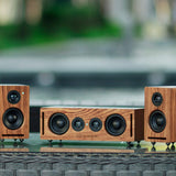 RÖTH & MYERS Bosk Speaker HiFi - Altavoz WiFi/Bluetooth. Altavoz de estantería. Diseño Único en Madera de Zebrano 100% Natural, Multiroom y Multichannel. Spotify, Airplay, DLNA, Óptica, 70W,
