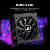 Fuente de alimentación ENERMAX Revolution D.F. X ARGB ATX3.0 PCI-e 5.0 Compact Gaming&Streaming PC 1650W 80Plus Gold (Totalmente Modular, 2X 12VHPWR, Semi-sin Ventilador), ERT1650EWT, Negro