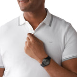 Michael Kors - Pasarela Delgada con Acero Inoxidable Negro para Hombre MK8507