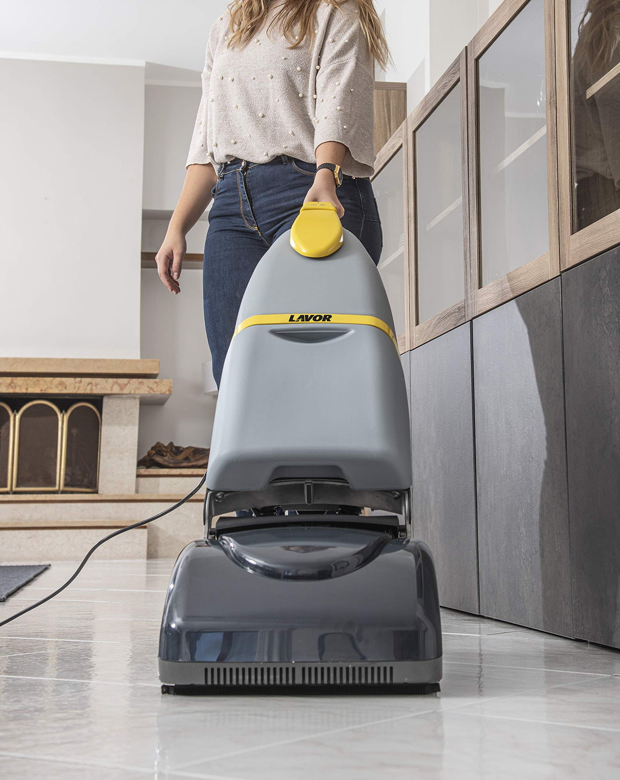 Lavor 8.501.0501 fregadora-secadora de piso 230 V- 50 Hz, gris / amarillo