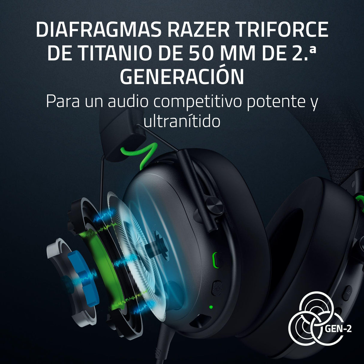 Razer BlackShark V3 Xbox S|X - Auriculares inalámbricos para Deportes electrónicos - Controlador Triforce de 50mm - Micrófono de Desmontable - HyperSpeed 2,4 GHz y Bluetooth - Xbox/PC | Negro