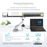 StarTech.com Adaptador Multipuertos USB C - HDMI Doble 4K 60Hz - Hub 10Gbps de 2 Puertos USB-C/USB-A - PD100W - GbE - SD