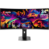 MSI MPG 341CQR X36 - Monitor Gaming 34" UWQHD (3440 x 1440, 1800R), 5ª Gen QD-OLED, 360Hz, 0,03ms, HDR Customization, Adaptive-Sync, KVM, HDMI 2.1, DP 2.1, USB-C (98 W PD), AI Vision, Negro