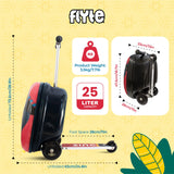Flyte Scooter Maleta Plegable para niños – Perry el pingüino, Carcasa rígida, Paseo con Ruedas, 2 en 1, 18 Pulgadas, Capacidad de 25 litros, Red, 18-Inch, Perry el pingüino