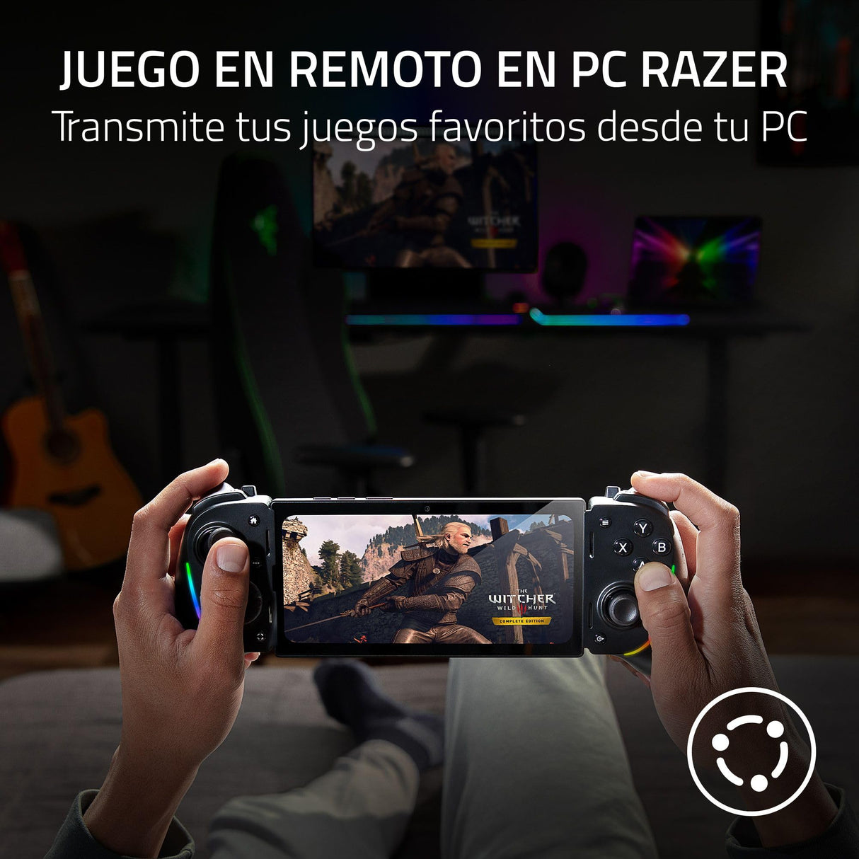 Razer Kishi Ultra - Mando para Juegos USB-C para iPhone y Smartphones Android y iPad Mini (Sensa HD Haptics, Chroma RGB, Carga Passthrough, Botones Mecha-Táctiles y D-Pad, Juegos móviles) Negro