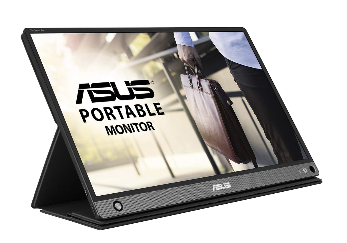 ASUS Monitor portátil inalámbrico USB ZenScreen GO MB16AWP: 15,6", IPS, USB tipo C, mini-HDMI, Batería integrada, Antiparpadeo, Luz azul de baja intensidad, Rosca para trípode. 250cd/m². Negro