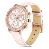 Swarovski Reloj Matrix Tennis Chrono, Fabricado en Suiza, Correa de Piel, Rosa, Acabado Tono Oro Rosa