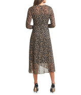 Tommy Hilfiger Vestido Midi de Jersey Sobrepelliz para Mujer, Negro/Tannin, 38
