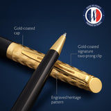 Bolígrafo Waterman Hémisphère | Colección Opera | Negro y dorado | Estuche de regalo