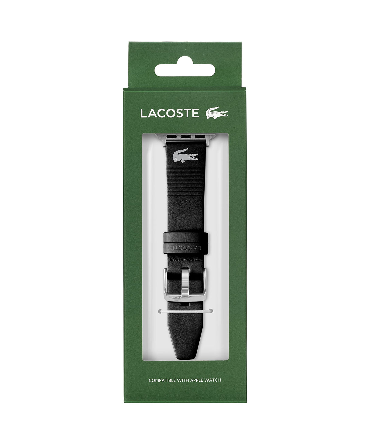 Lacoste Correa Apple Watch para Hombre y Mujer en Cuero Negro con Detalles en Relieve - 2050028