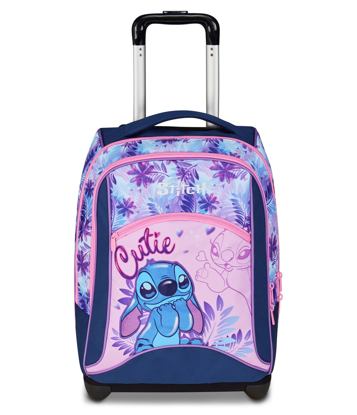Seven Big Trolley Lilo & Stitch Escuela Fija, Violeta, 2 en 1, Doble Uso, Trolley y Mochila, Escuela Primaria, Niña, violeta, Talla única, Casual