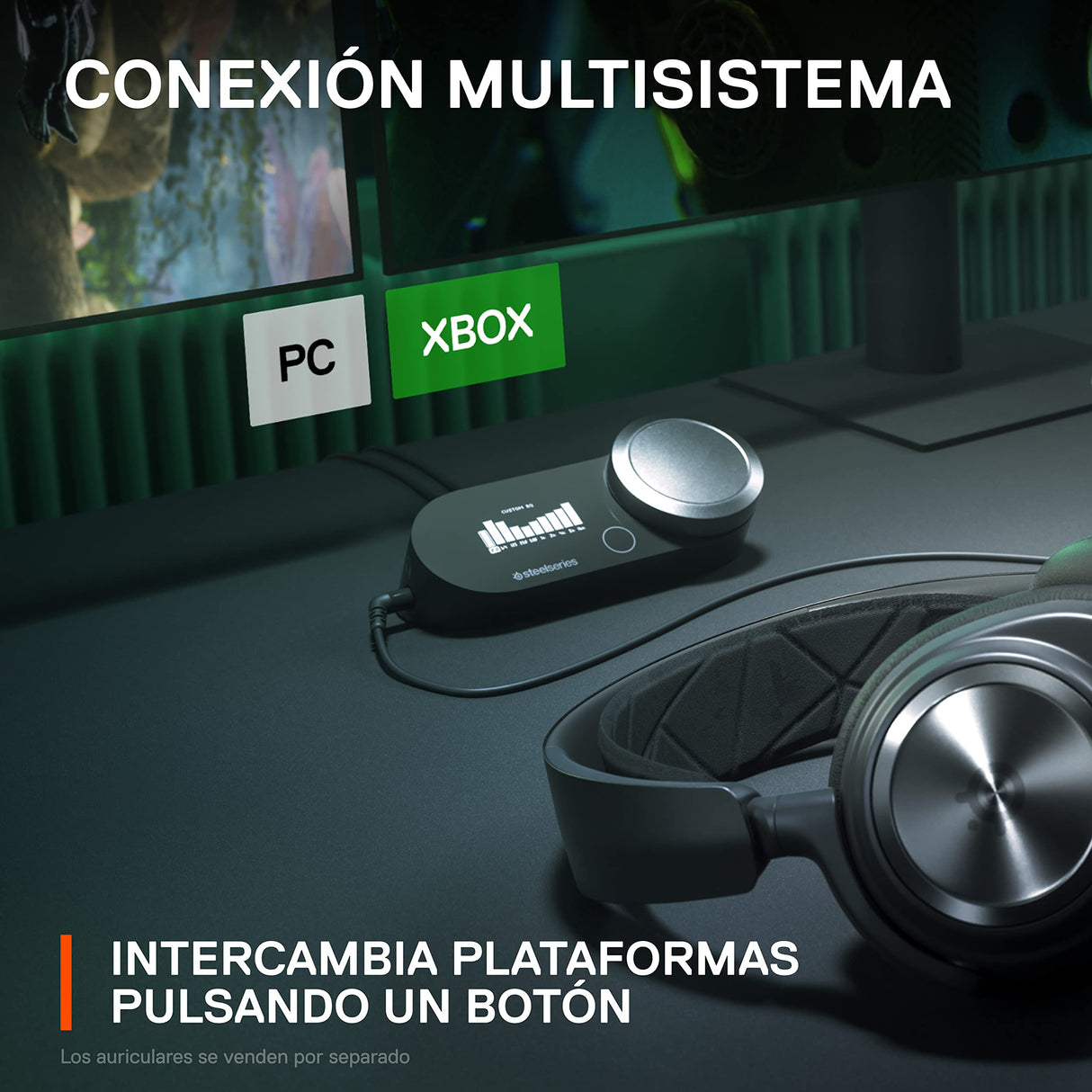 SteelSeries GameDAC Gen 2 (Xbox) amplificador de audio de alta resolución - ESS Sabre Quad-DAC - Cancelación de ruido por IA - Audio espacial 360° - Certificado de alta resolución - PC, Xbox, PS5, PS4