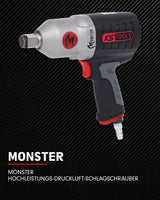 KS Tools 515.3785 Atornillador de impacto neumático de alta potencia de 3/4" MONSTER, 1690 Nm