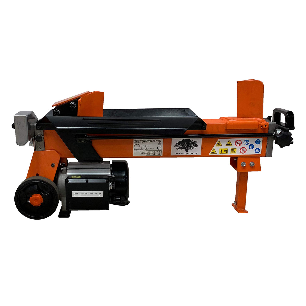 Forest Master 7 toneladas de Potente Separador de Madera eléctrico Duocut Banco de Trabajo con Cuchillas y Rejilla de protección FM10D-7-TC, Rojo