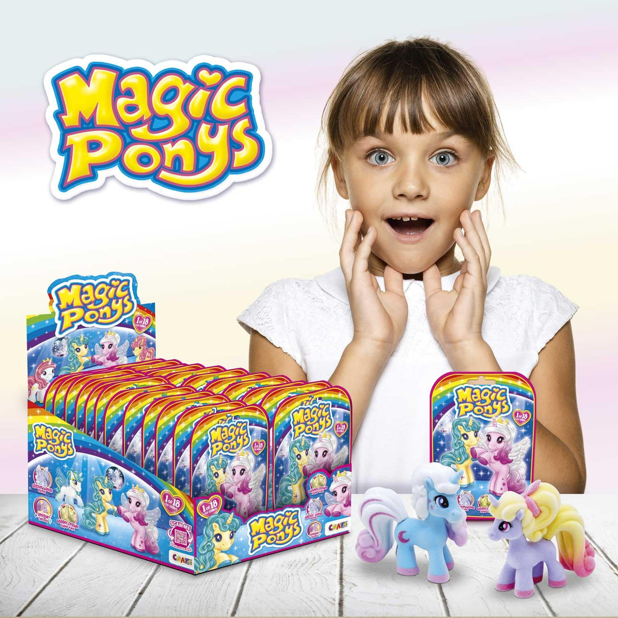 CRAZE Magic PONYS Caja Completa 24 Figuras de Ponys, Colección Completa de Juguetes de Ponis, con Efectos Especiales