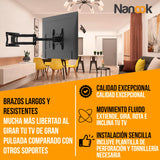 Nanook 4100 Soporte de Pared de Brazo Largo para televisores de 42 a 75 Pulgadas, Extensión Extra Larga de hasta 100 cm, Soporte de TV Que Permite Movimiento Completo, Soporta un Peso de hasta 80 kg