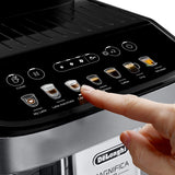De'Longhi Magnifica Evo ECAM292.81.SB - Cafetera automática con sistema de leche, 7 botones de selección directa para capuchino, espresso y otras especialidades de café, panel de control, función de 2