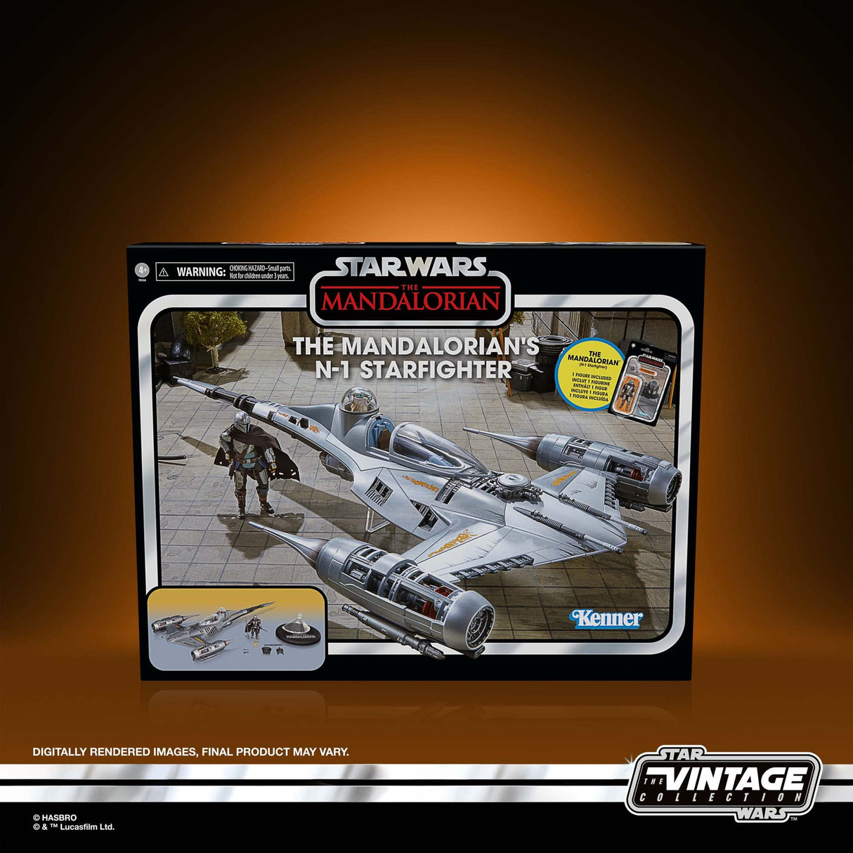 Star Wars La colección Vintage - Caza Estelar N-1 de El Mandaloriano - Serie The Mandalorian - Figura y vehículo a Escala de 9,5 cm