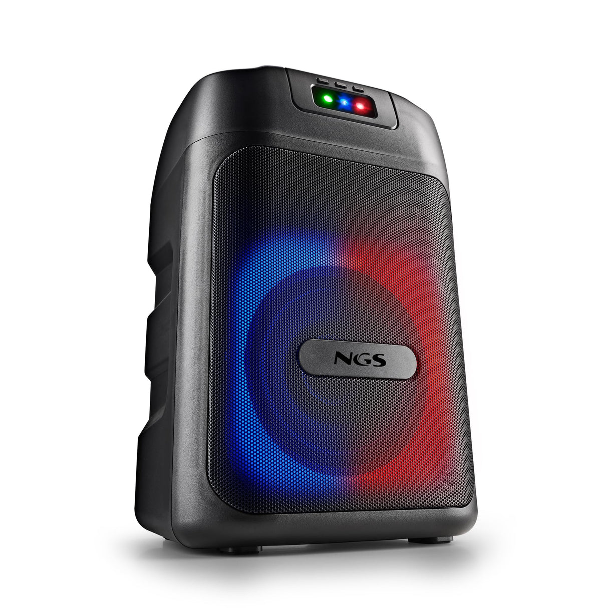 NGS Wild Club – Altavoz Portátil Bluetooth 5.2 con 80W de Potencia, TWS Luces Láser, Doble Entrada de Micrófono, Puerto USB/AUX/TF, Batería Recargable de 5400mAh, Karaoke Sonido, LED RGB.