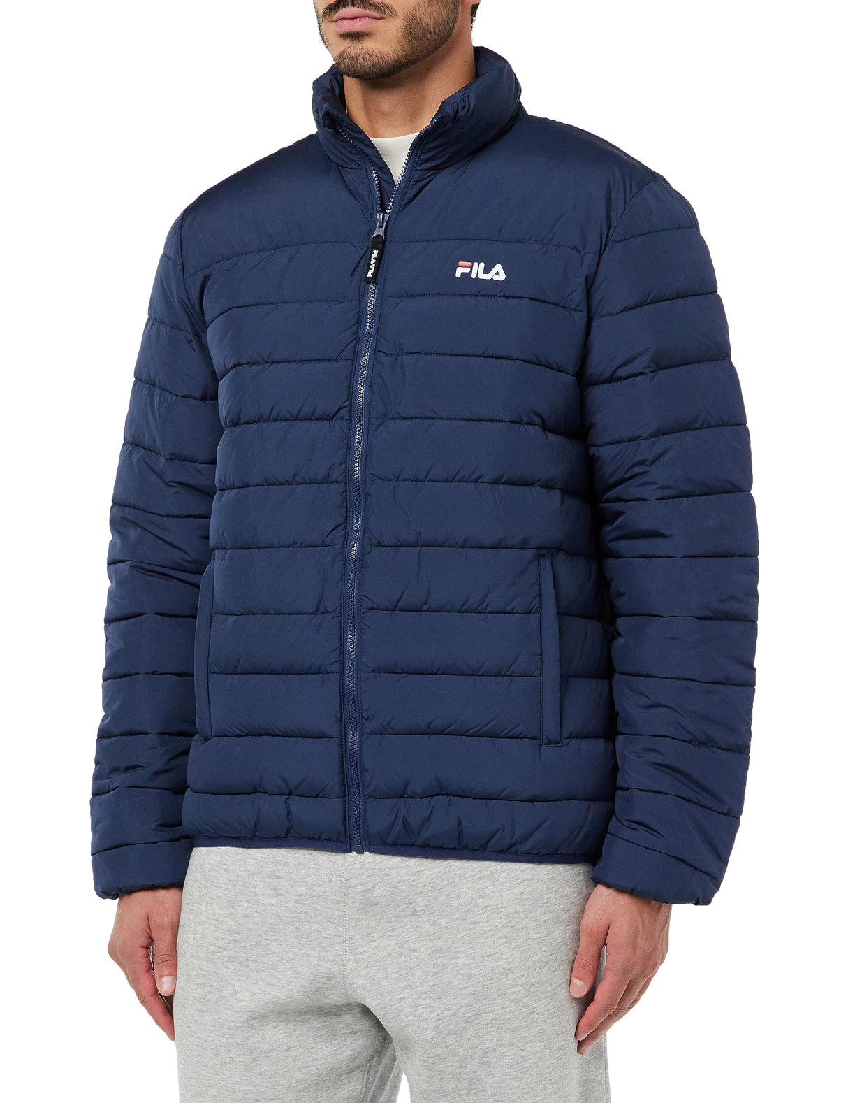 FILA Chaqueta acolchada ligera Butzbach para hombre, Black Iris., XL