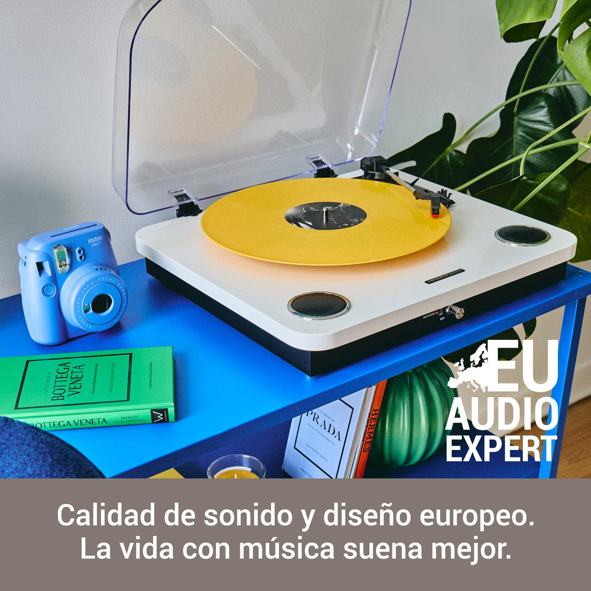 Energy Sistem Blackspin – Tocadiscos (10W, vinilos, RCA, Puerto USB, Bluetooth, Bluetooth out) (White)