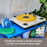 Energy Sistem Blackspin – Tocadiscos (10W, vinilos, RCA, Puerto USB, Bluetooth, Bluetooth out) (White)