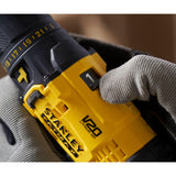 STANLEY FATMAX SFMCD711DSA-QW - Taladro Percutor 18V, Gama V20, 2 velocidades, Luz LED, Incl. juego de brocas y 50 piezas, 2 baterías recargables de 2,0 Ah, cargador y bolsa de herramientas