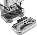 cafetera automatica con molinillo Sencor - cafetera grano con molinillo Barista Express, acero inoxidable cepillado, tanque de agua y café de gran capacidad, boquilla de vapor de cappuccino SES 6010SS