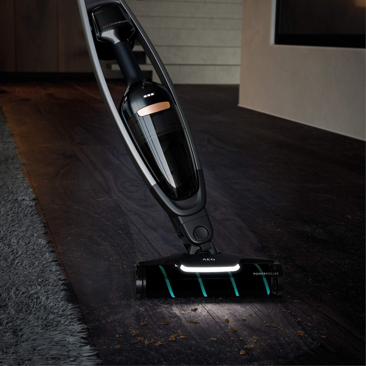 AEG AZE137 Power-Softrolle (Boquilla de Suelo Ideal para Suelos Duros, excelente Potencia de succión, Luces LED Frontales, Polvo Fino y partículas XXL, Limpieza Suave, Apto para QX6, QX7, QX8-2, QX9,