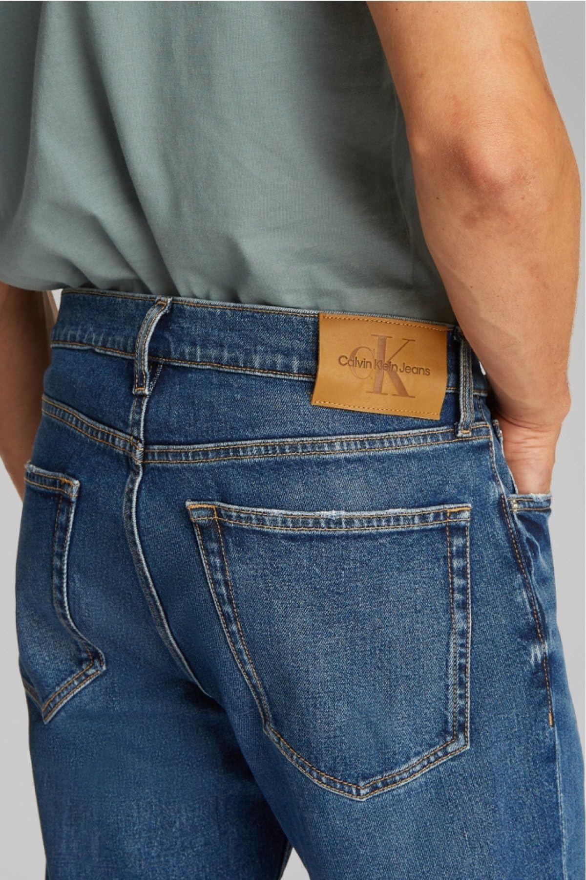 Calvin Klein Slim Straight J30J327166 Corte Entallado, Denim (Denim Medium), 38W / 32L para Hombre