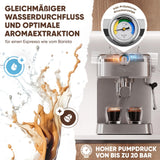 Cafetera espresso ProfiCook | cafetera espresso incl. portafiltro | bomba espresso italiana 20 bar | para café en polvo y cápsulas compatibles Nespresso | cafetera portafiltro | PC ES 1267