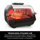 Ninja 5 en 1 Freidora de aire y parrilla de interior, 5 funciones de cocción sin humo, cocina hasta 4 hamburguesas, capacidad de 5,7 l, incluye termómetro digital para carne, negro/plata, EG351EU