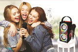 LEXIBOOK, The Voice, Altavoz Luminoso Bluetooth portátil con micrófono, Efectos de luz, Karaoke, Inalámbrico, USB, Tarjeta SD, Batería Recargable, Negro/Rojo, BTP180TVZ